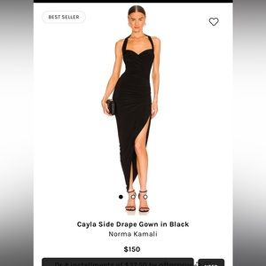 REVOLVE black dress Cayla side drape small